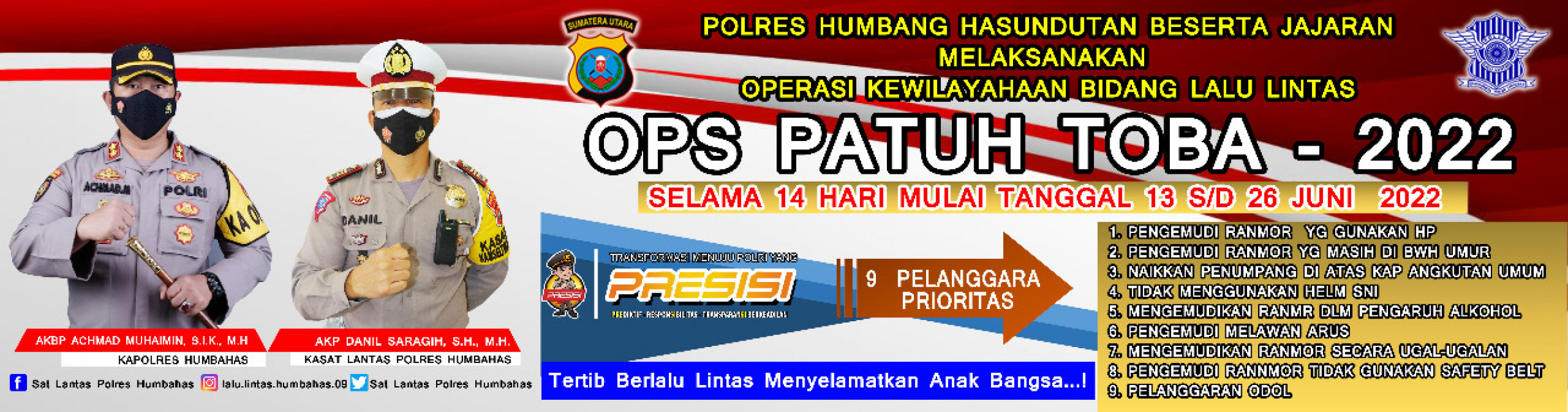 Ini Persiapan Satlantas Polres Humbahas Dalam OPS Patuh Toba 2022 SUMUT