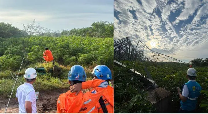PLN Gerak Cepat Pulihkan 12 Tower Transmisi Rusak Akibat Cuaca Ekstrem di Sumut
