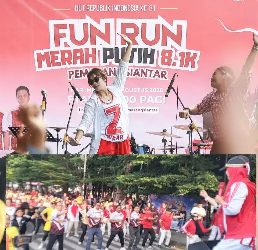Car Free Day dan Fun Run Merah Putih di Kota Pematangsiantar, Meriah
