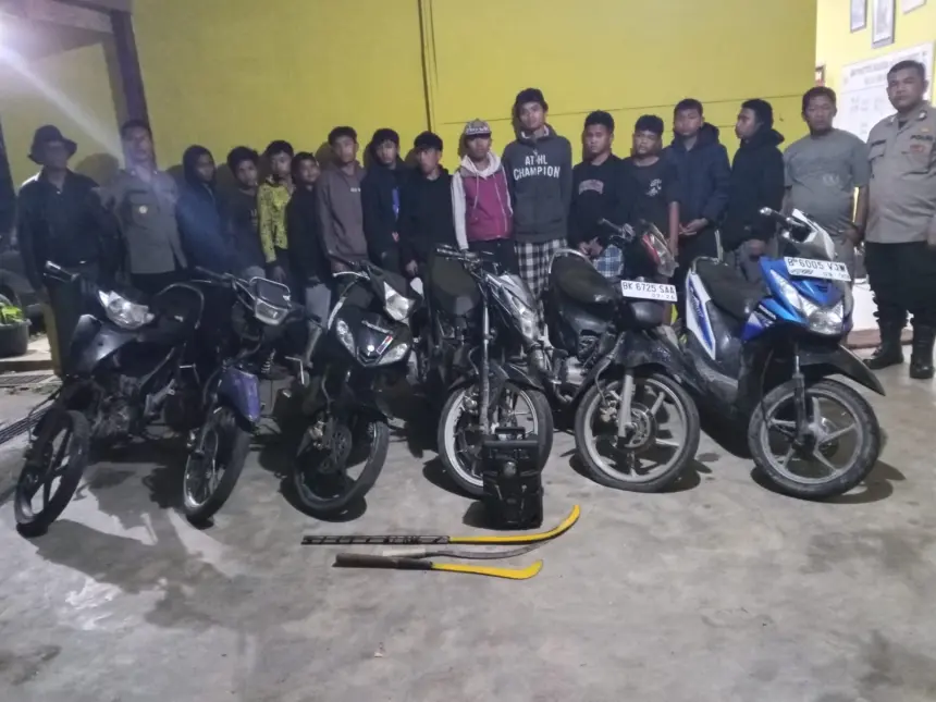 Polsek Dolok Silau Gagalkan Aksi Tawuran Pemuda di Cingkes, 13 Orang Diamankan