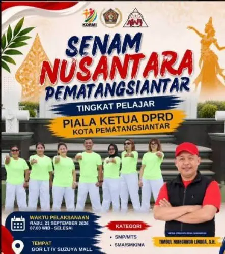 Ayo Ramaikan Senam Nusantara Tingkat Pelajar Piala Ketua DPRD Siantar