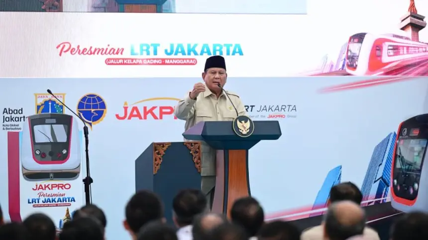 Presiden Prabowo Resmikan LRT Kelapa Gading–Manggarai, Perkuat Simpul Transportasi Terpadu Jakarta