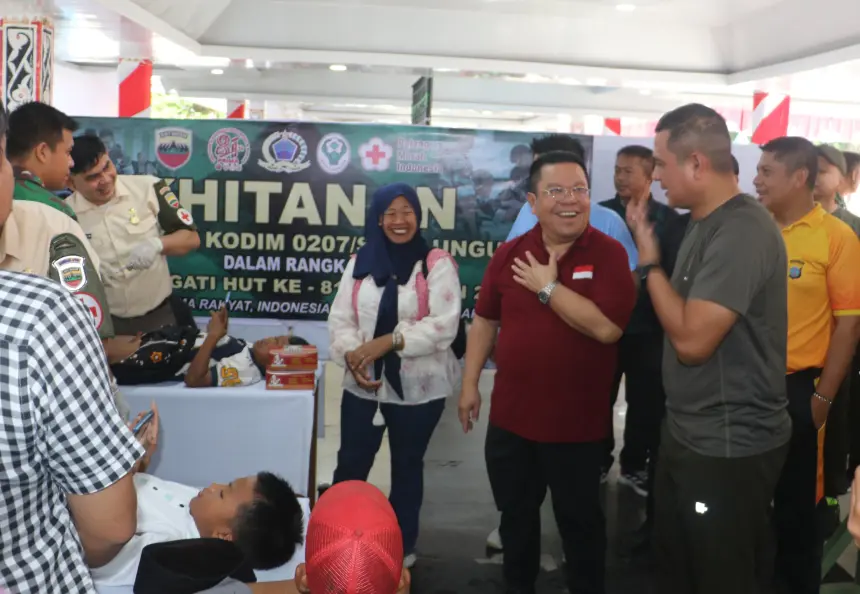 Wali Kota Wesly Hadiri Baksoskes HUT ke-81 TNI di Lapangan Adam Malik