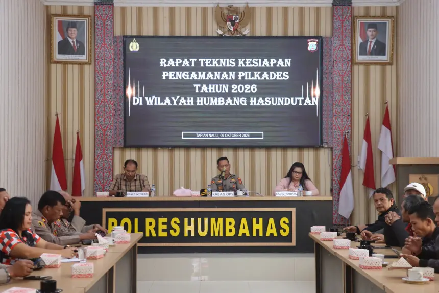 Polres Humbahas Gelar Rapat Teknis Pilkades Serentak, Siapkan 250 Personel Pengamanan