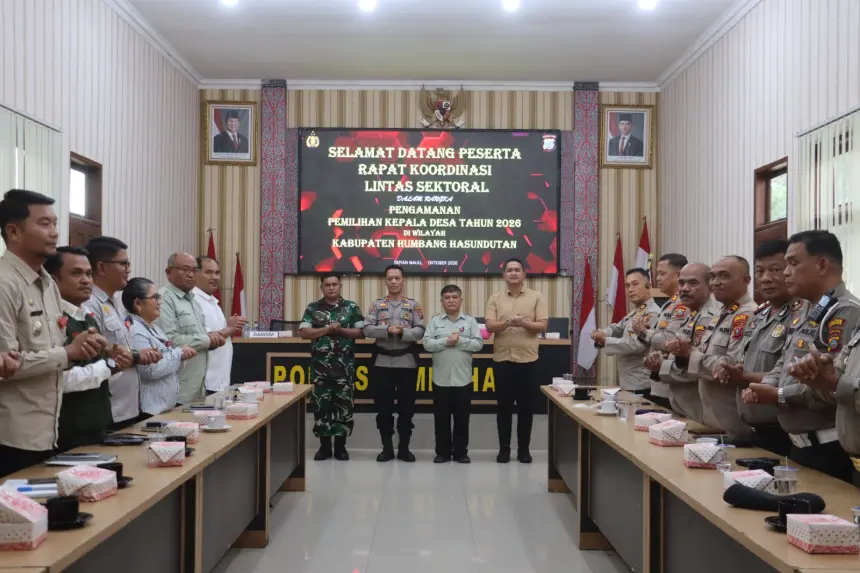 Polres Humbahas Gelar Rakor Lintas Sektoral Matangkan Pengamanan Pilkades Serentak 2026