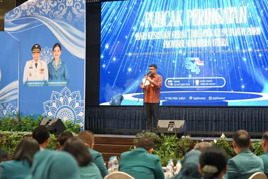 Puncak Peringatan HKG PKK 2026, Bobby Nasution Ajak Kader PKK Lindungi Anak dari Narkoba dan Perundungan