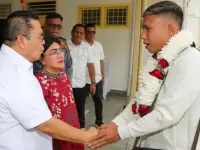 Riyan Jefri Peraih Emas SEA Games 2025 Disambut di Pematangsiantar
