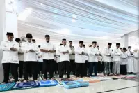 Menhan Dampingi Presiden Salat Idulfitri di Aceh Tamiang