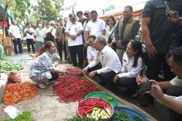 Mendag Bersama Menko Bidang Pangan Kunjungi Pasar Palmerah Jakarta
