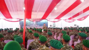Menhan Kunjungi Yonif TP 853/Buwar Reje Bur Aceh Timur, Pastikan Kesiapan Satuan Teritorial