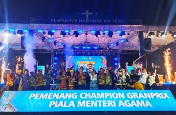 Juara Umum Pesparawi Nasional XIV, Sulawesi Utara Bawa Pulang Piala Presiden dan Menteri Agama
