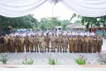 Bupati, Wakil Bupati dan Sekda Asahan Pimpin Upacara Hari Pertama Masuk Sekolah