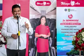 Bobby Nasution Resmikan Penerbangan Perdana Wings Air Kualanamu–Mandailing Natal, Pangkas Waktu Tempuh dan Perkuat Konektivitas