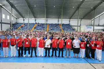 Lomba Senam Nusantara Piala Ketua DPRD Siantar Diikuti Ribuan Peserta