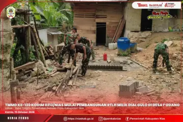 TMMD ke-130 Kodim 0213/Nias Mulai Pembangunan RTLH Milik Dial Gulo di Desa I’odano