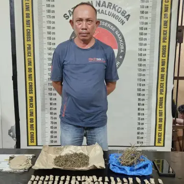 Polsek Gunung Malela Amankan Pengedar Ganja 262 Gram di Sitalasari