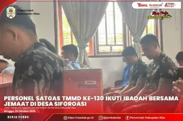 Personel Satgas TMMD ke-130 Ikuti Ibadah Bersama Jemaat di Desa Siforoasi